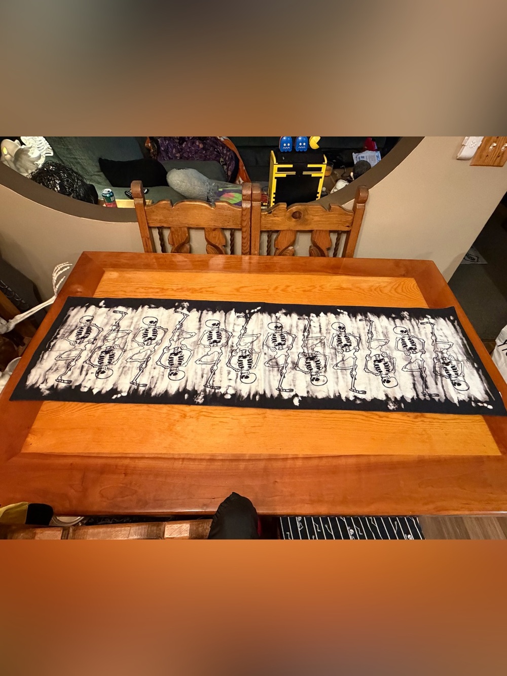 Dancing skeleton table runner